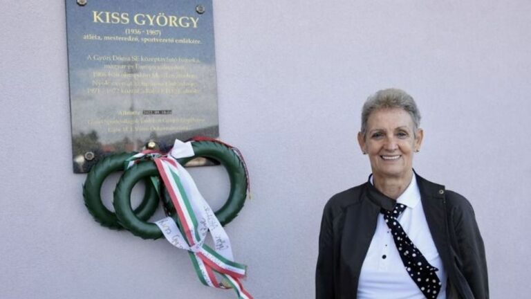 Felavatták Kiss György olimpikon és Európa-válogatott futó emléktábláját Győrben